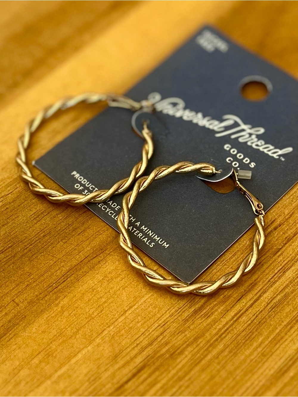 *3/$15, Universal Thread, Gold Twisted Hoop Earrings - Picture 2 of 5